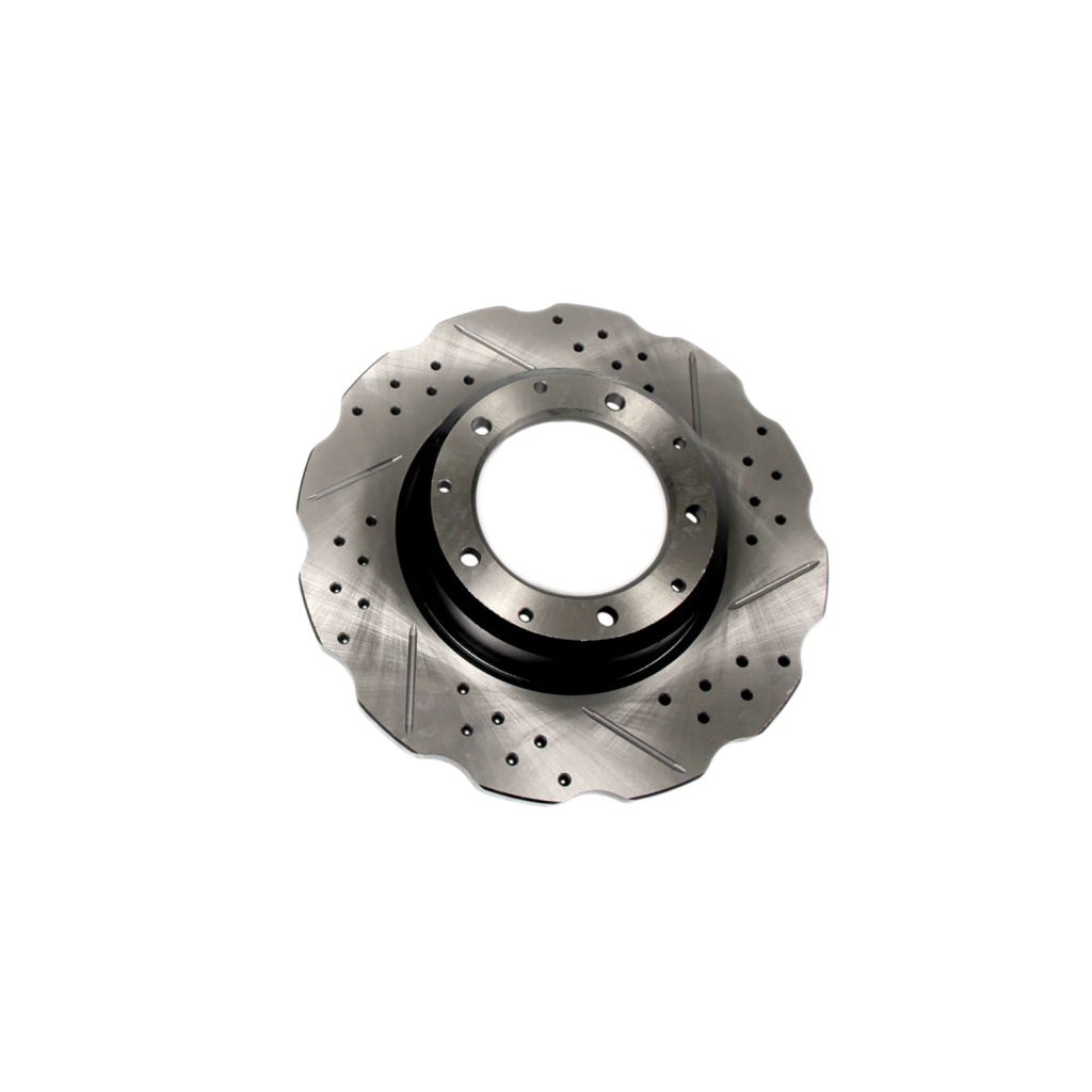 Image of Brake Disc Wavy Cross Drilled and Grooved (rear) (LR018026WCDG)