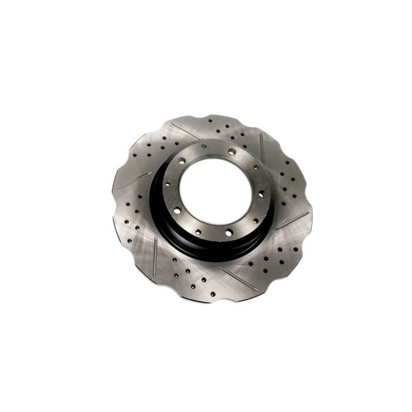 Image of Brake Disc Wavy Cross Drilled and Grooved (rear) (LR018026WCDG)
