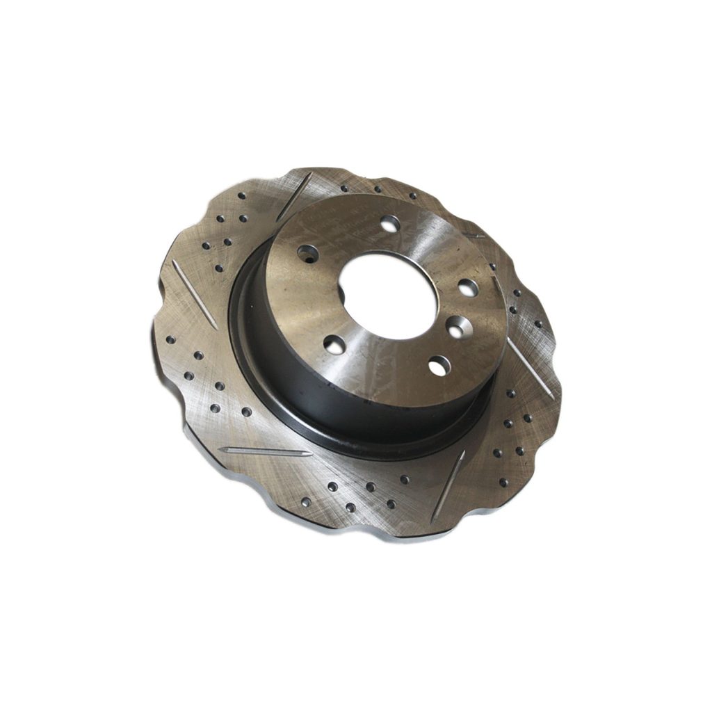 Image of Brake Disc Wavy Cross Drilled and Grooved (rear) (SDB000470WCDG)