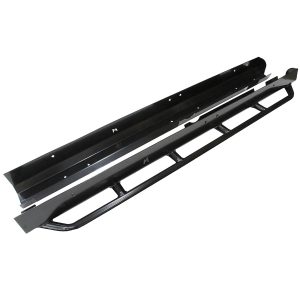 Image of Rock Sliders with tubular tree bars incorporated 4mm steel (pair) Heavy Duty Black (TF818HD)