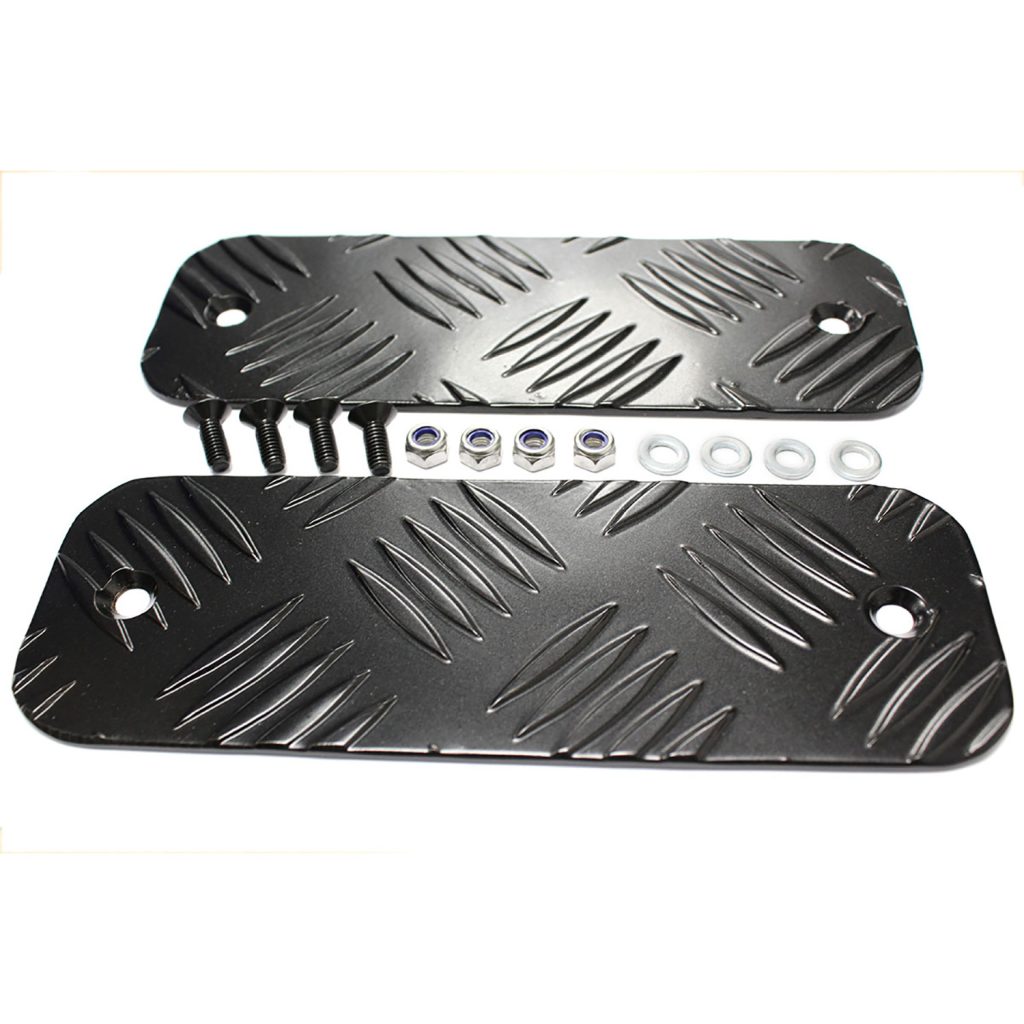 Image of Premium Front Bumper Chequer Tread Plates (3mm) Black Powder Coat (TF8203)