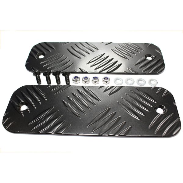 Image of Premium Front Bumper Chequer Tread Plates (3mm) Black Powder Coat (TF8203)