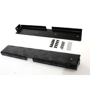 Image of Pumatec Rear Body Chequer Plate Corner Protectors (3mm) Black Powder Coat (pair) (TF8209)