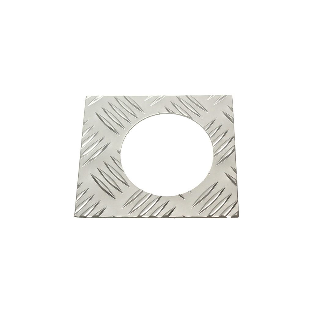 Image of Premium Fuel Filler Chequer Plate Surround (3mm) Silver Anodised (TF8212)