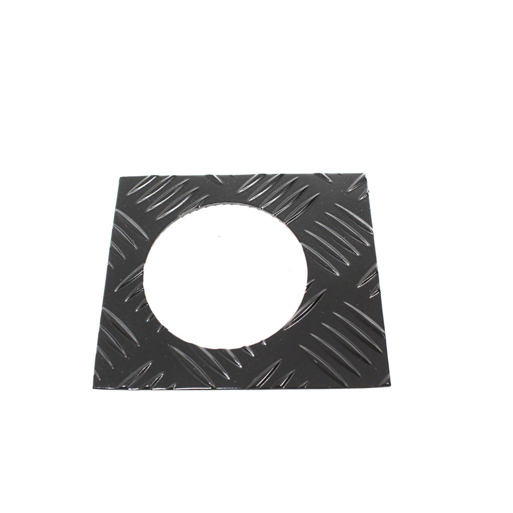 Image of Premium Fuel Filler Chequer Plate Surround (3mm) Black Powder Coat (TF8213)
