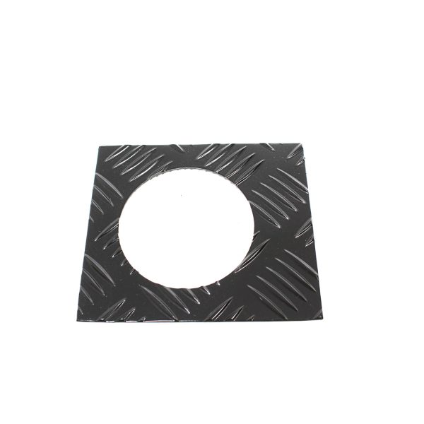 Image of Premium Fuel Filler Chequer Plate Surround (3mm) Black Powder Coat (TF8213)