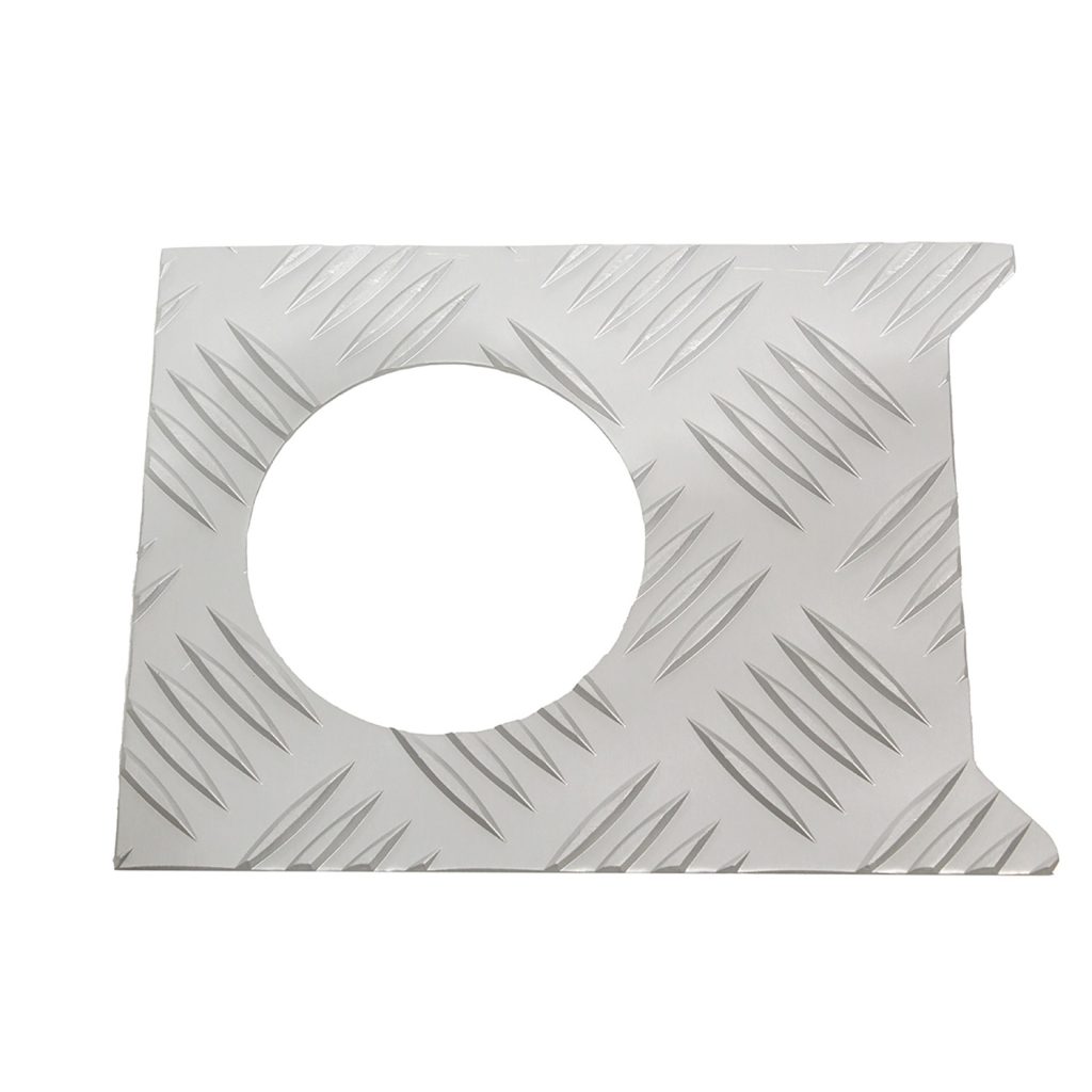 Image of Premium Fuel Filler Chequer Plate Surround (3mm) Silver Anodised (TF8214)