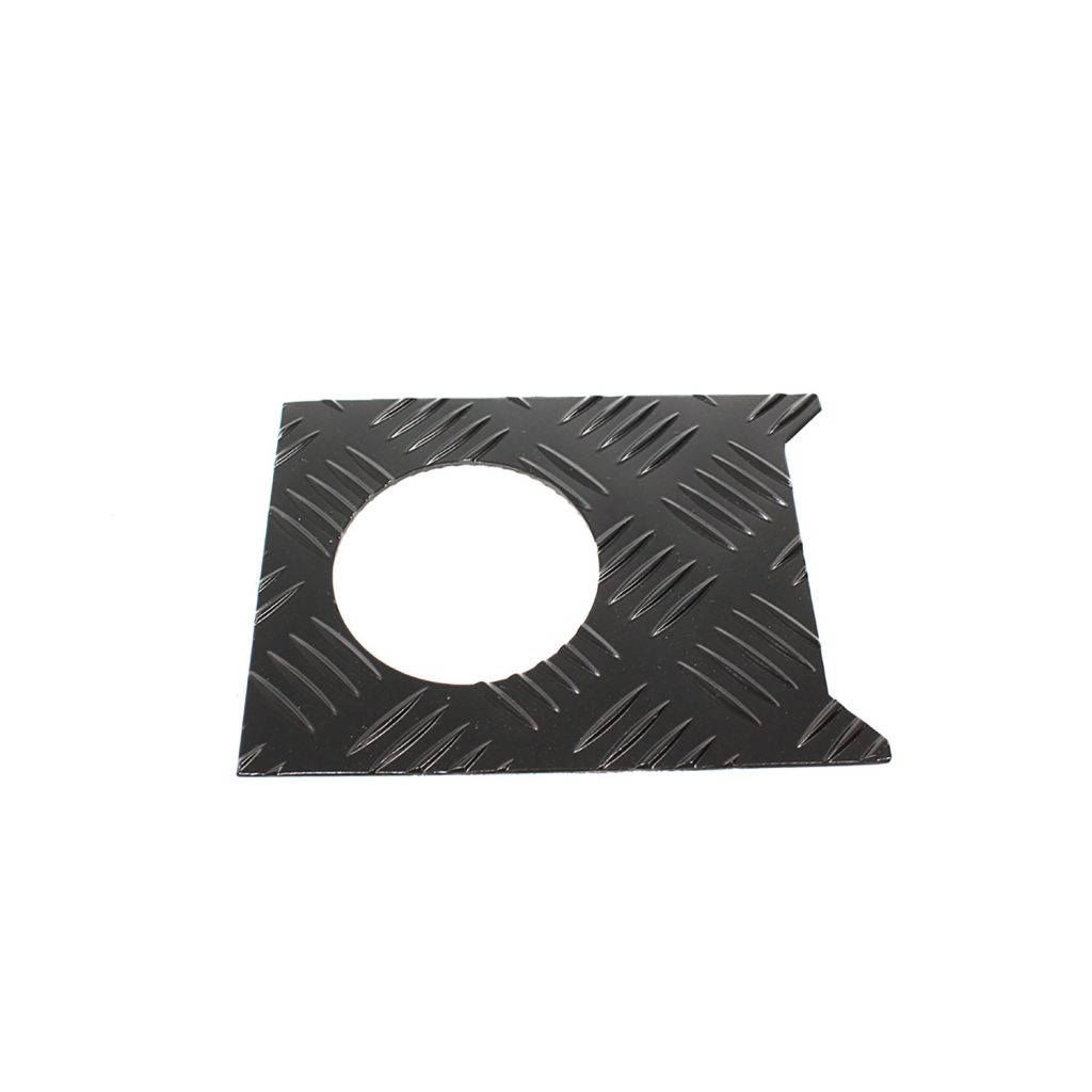 Image of Premium Fuel Filler Chequer Plate Surround (3mm) Black Powder Coat (TF8215)