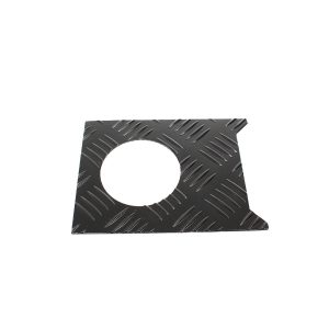 Image of Premium Fuel Filler Chequer Plate Surround (3mm) Black Powder Coat (TF8215)