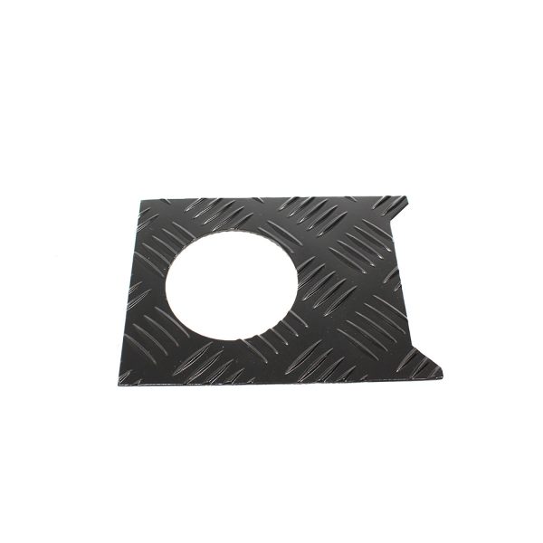 Image of Premium Fuel Filler Chequer Plate Surround (3mm) Black Powder Coat (TF8215)