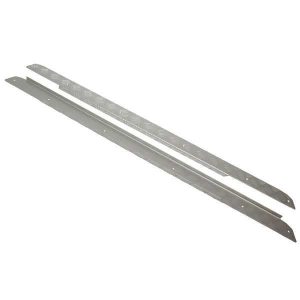 Image of Premium Side Sill Chequer Plate Protectors (3mm) Silver Anodised (pair) (TF8219)