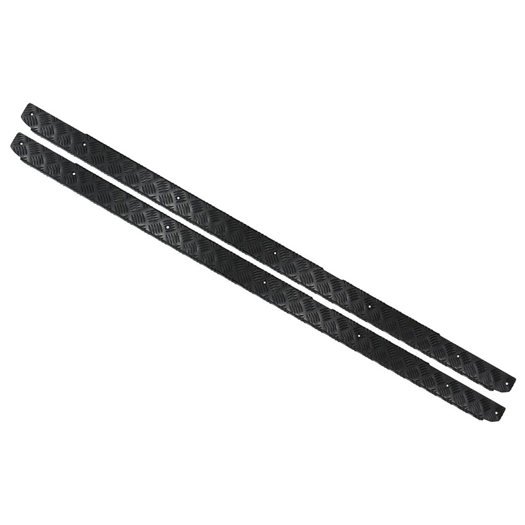 Image of Premium Side Sill Chequer Plate Protectors (3mm) Black Powder Coat (pair) (TF8222)