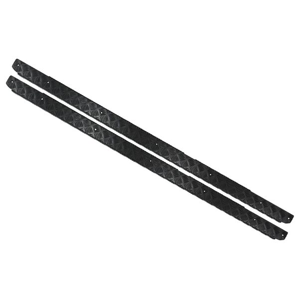 Image of Premium Side Sill Chequer Plate Protectors (3mm) Black Powder Coat (pair) (TF8222)