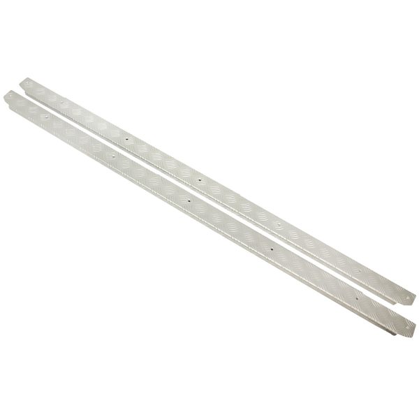 Image of Premium Side Sill Chequer Plate Protectors (3mm) Silver Anodised (pair) (TF8223)