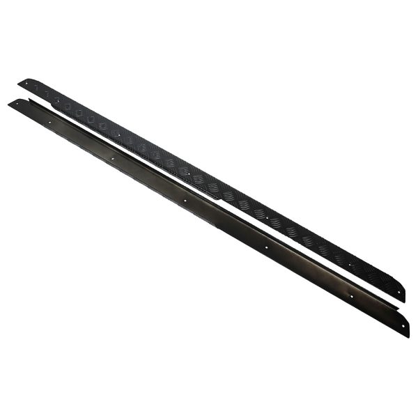 Image of Premium Side Sill Chequer Plate Protectors (3mm) Black Powder Coat (pair) (TF8224)