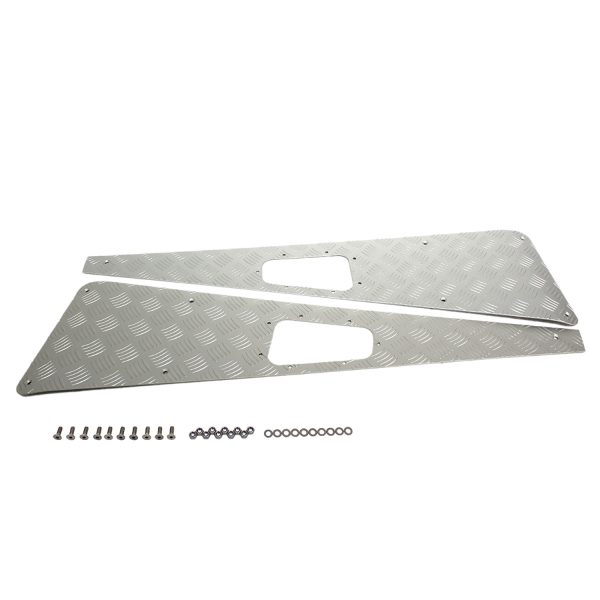 Image of Premium Wing Top Chequer Plate (3mm) Silver Anodised (pair) (TF8227)