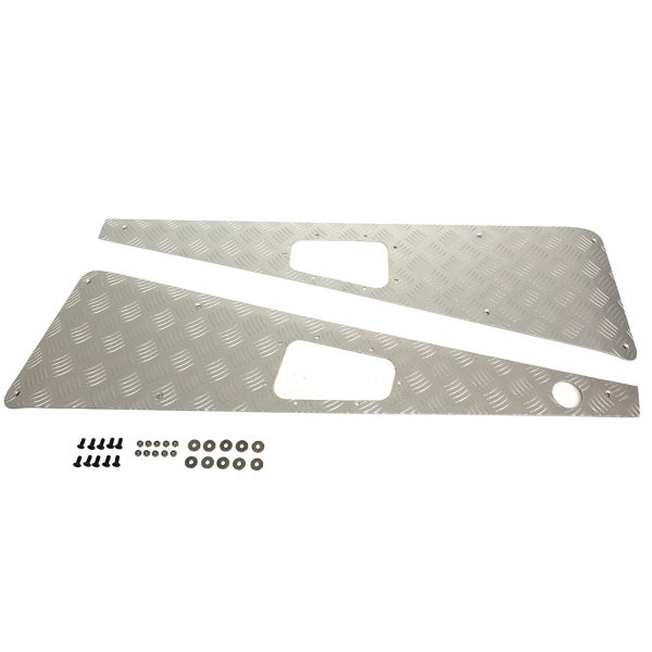Image of Premium Wing Top Chequer Plate (3mm) Silver Anodised (pair) (TF8229)