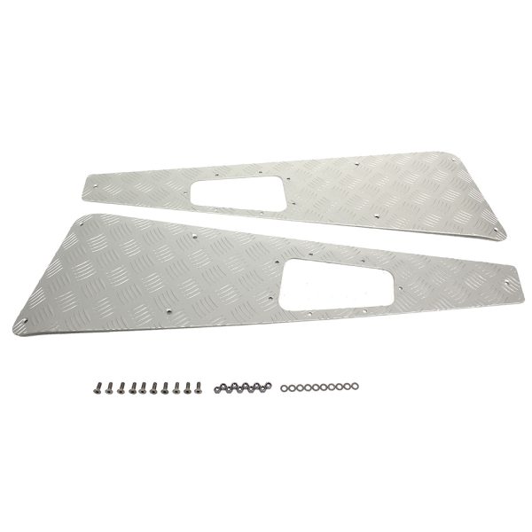 Image of Pumatec Wing Top Chequer Plate (3mm) Silver Anodised (pair) (TF8231)