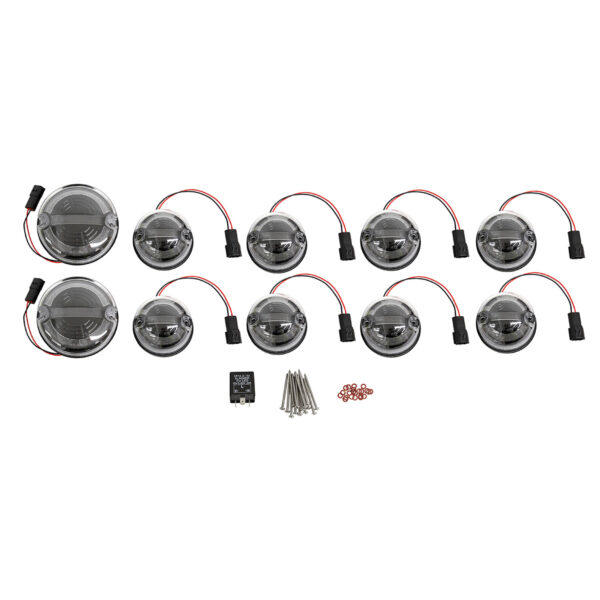 Image of Halo and Bar LED Upgrade Kit 73mm with 95mm Fog and Reverse Lamps included (clear) (TF31036)