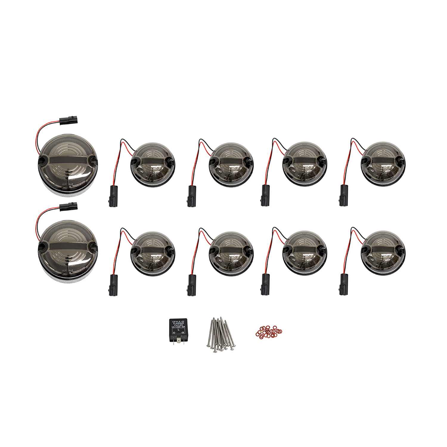 Image of Halo and Bar LED Upgrade Kit 73mm with 95mm Fog and Reverse Lamps included (smoked) (TF31037)